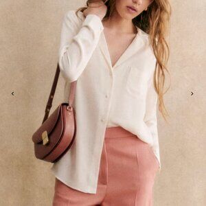 Sezane Florence Shirt in Écru - Size 38